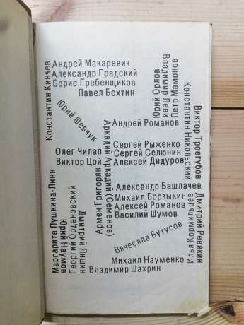 Альтернатива. Досвід антології рок-поезії - А.Макаревич, Б.Гребенщиков, Ю.Шевчук, В.Цой, І.Кормільцев та В.Бутусов, П.Мамонов, К.Кінчев, О.Градський, О.Башлачов. 1991