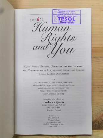 Human Rights And You: A Guide For The States Of The Former Soviet Union And Central Europe - Frederick Quinn 1999